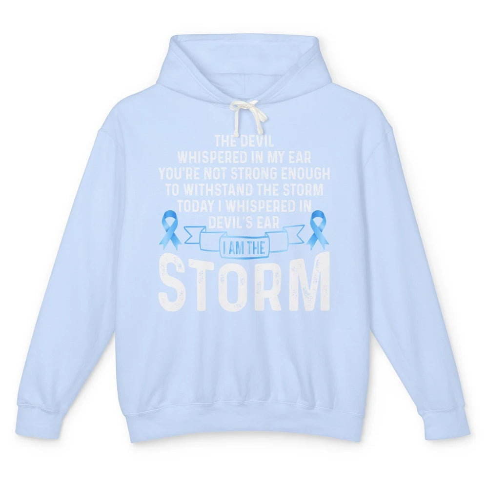 The Storm Retro Warrior Prostate Cancer Month Blue Ribbon Unisex Lightweight Hoodie