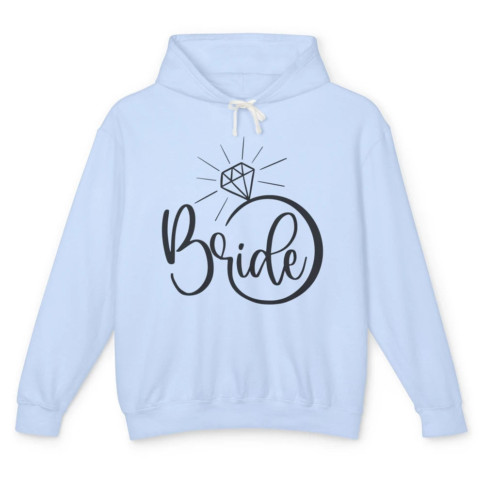 Bride To Be Wedding Ring Future Mrs. Engagement Bachelorette Unisex Lightweight Hoodie