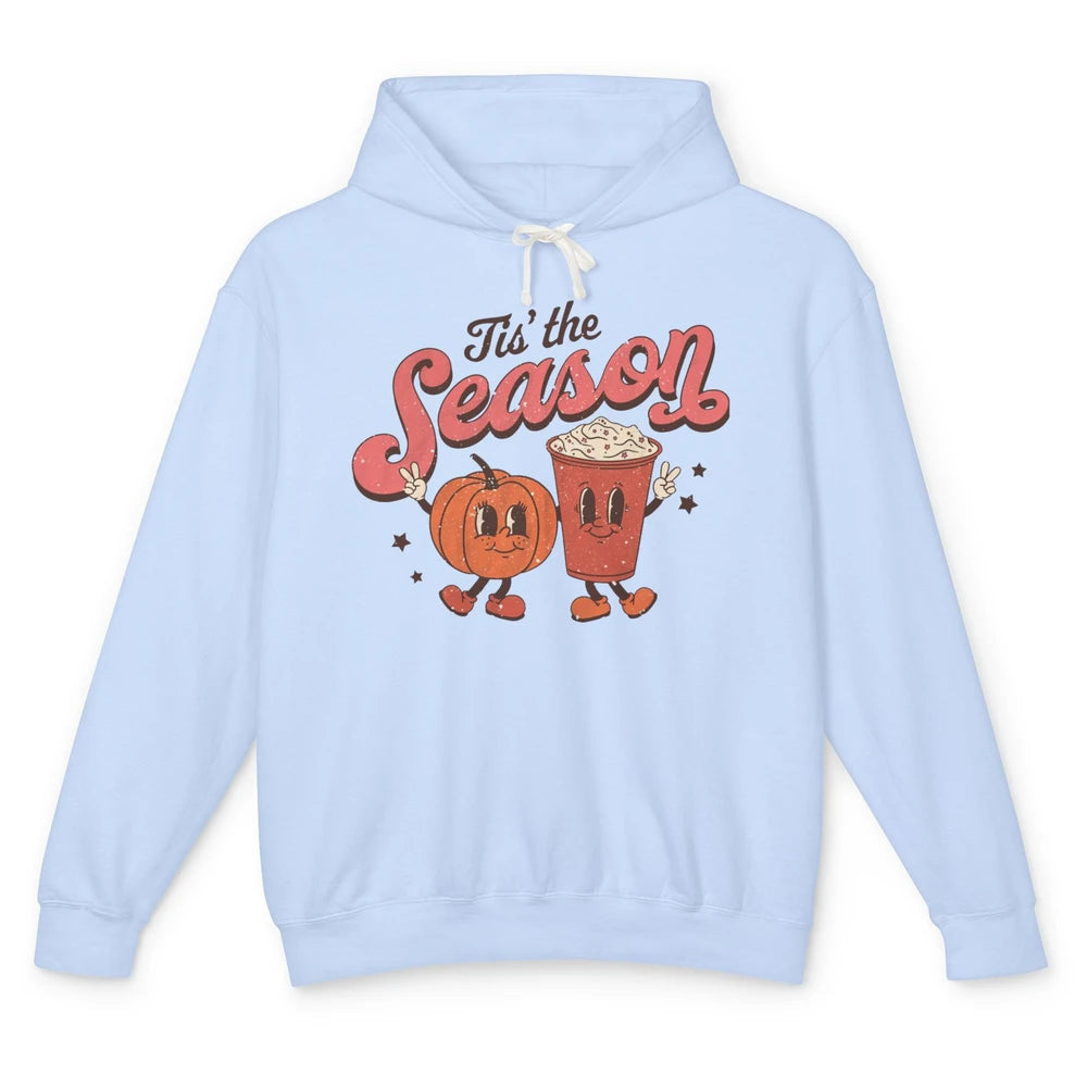 Retro Pumpkin Spice Fall Tis The Season Autumn Thanksgiving Unisex Lightweight Hoodie