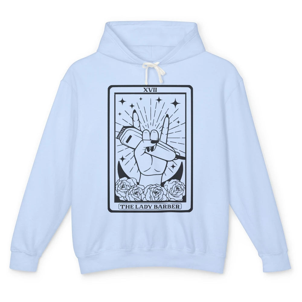 Hairstylist Lady Barber Tarot Card Hairdresser Beautician Unisex Lightweight Hoodie