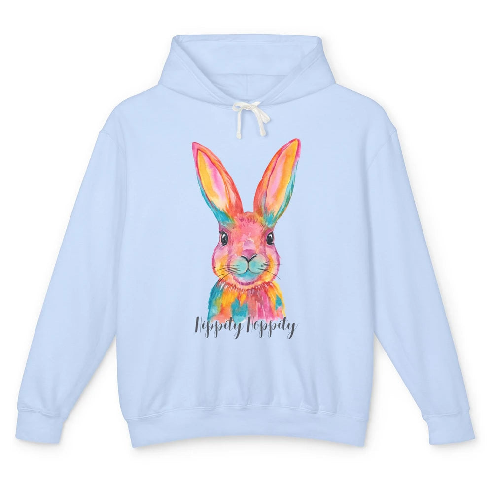 Watercolor Hippity Hoppity Bunny Dance Easter Rabbit Hip Hop Unisex Lightweight Hoodie