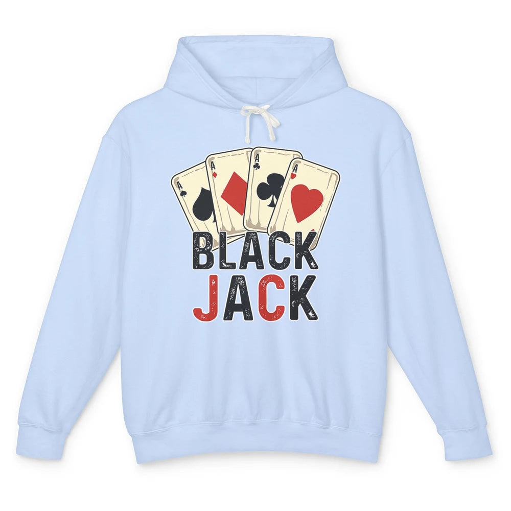 Funny Poker Dealer Card Gambler Blackjack Player Retro Game Unisex Lightweight Hoodie