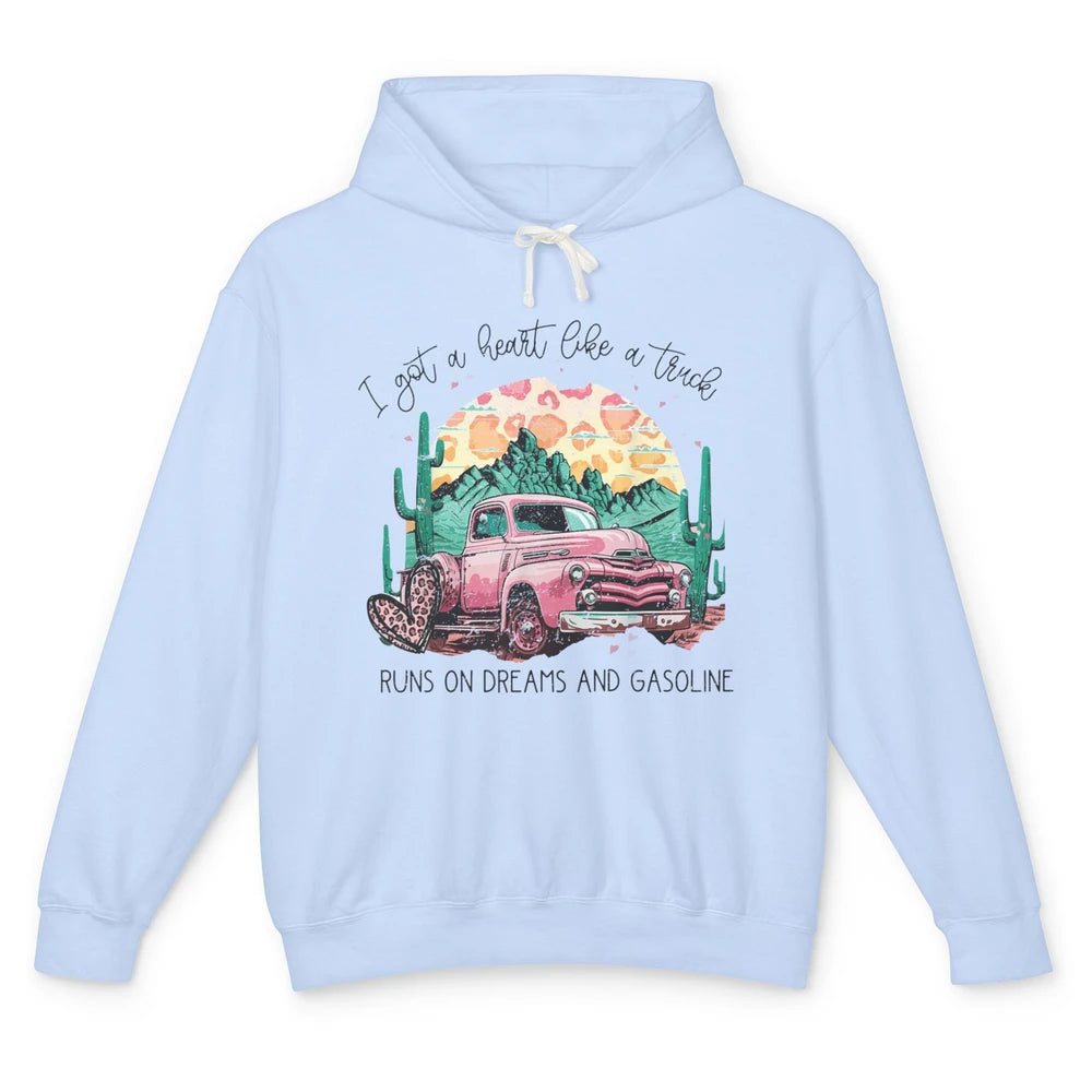 Retro Desert Truck Got A Heart Like A Truck Western Country Unisex Lightweight Hoodie