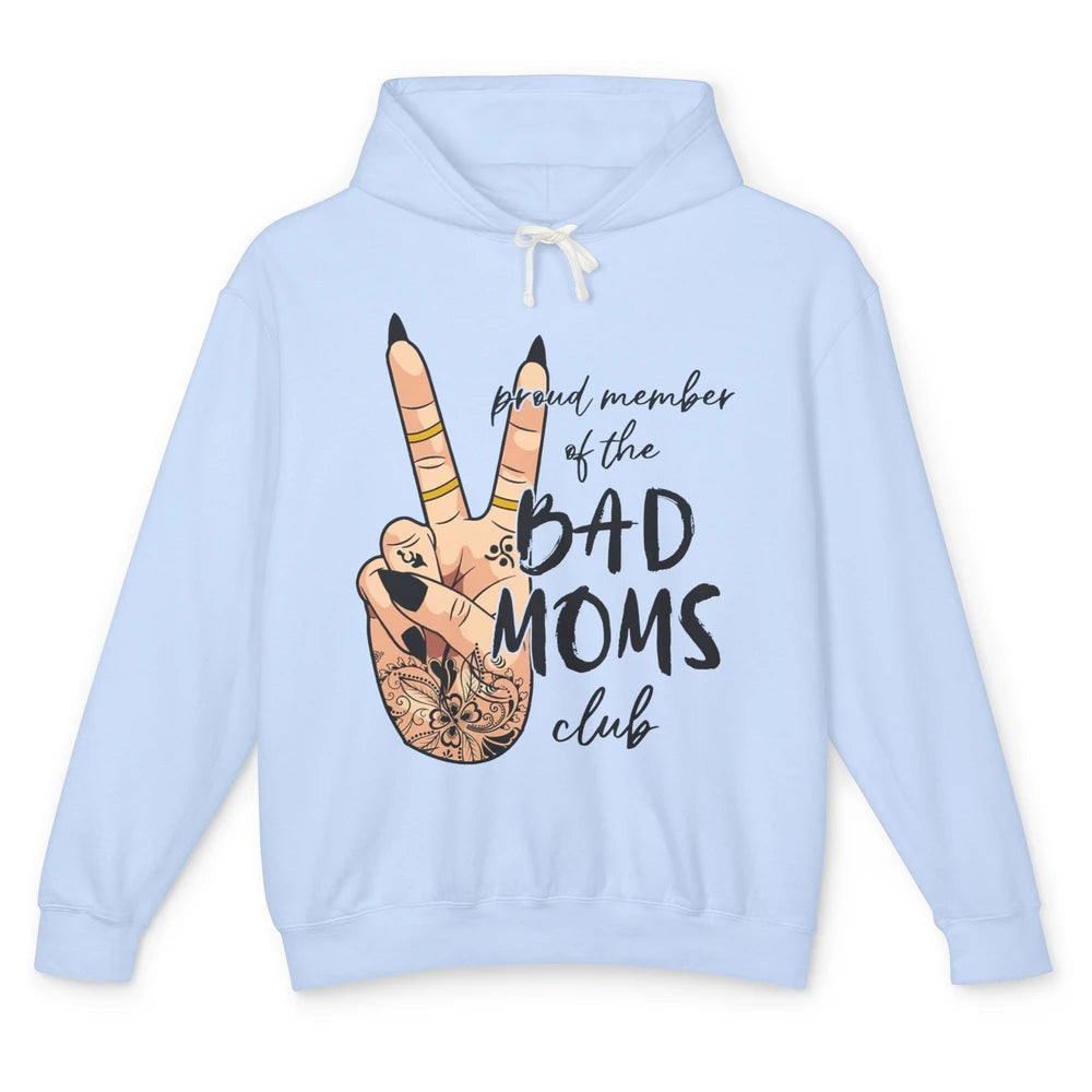 Funny Messy Bun Proud Member Of Bad Moms Club Tattoo Leopard Unisex Lightweight Hoodie