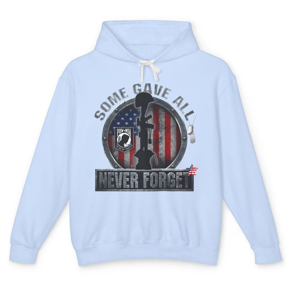 Retro US Veteran Some Gave All Never Forget Memorial Day Unisex Lightweight Hoodie