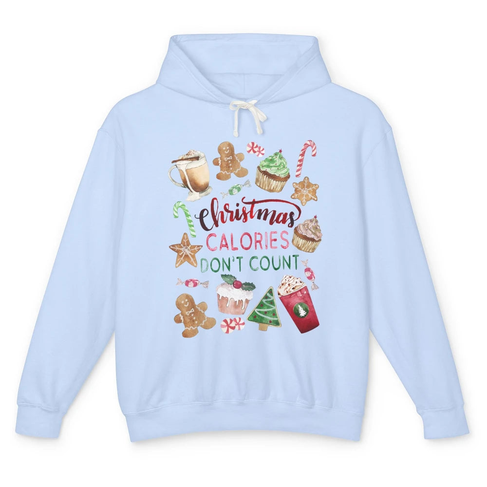 Funny Christmas Favorites Calories Dont Count Christmas Cake Unisex Lightweight Hoodie