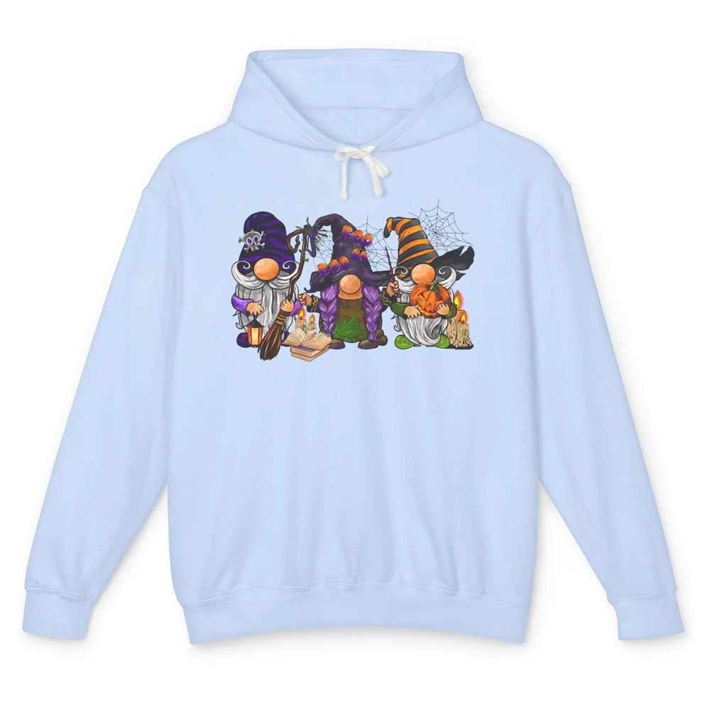 Retro Gnomes Witch Halloween Witchy Gnomies Horror Hallows Unisex Lightweight Hoodie