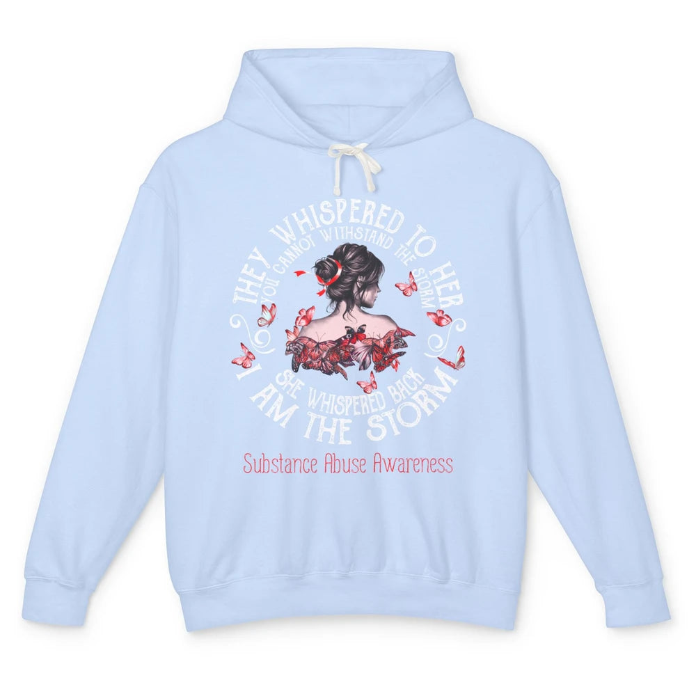 The Storm Substance Abuse Awareness Red Woman Appreciation Unisex Lightweight Hoodie