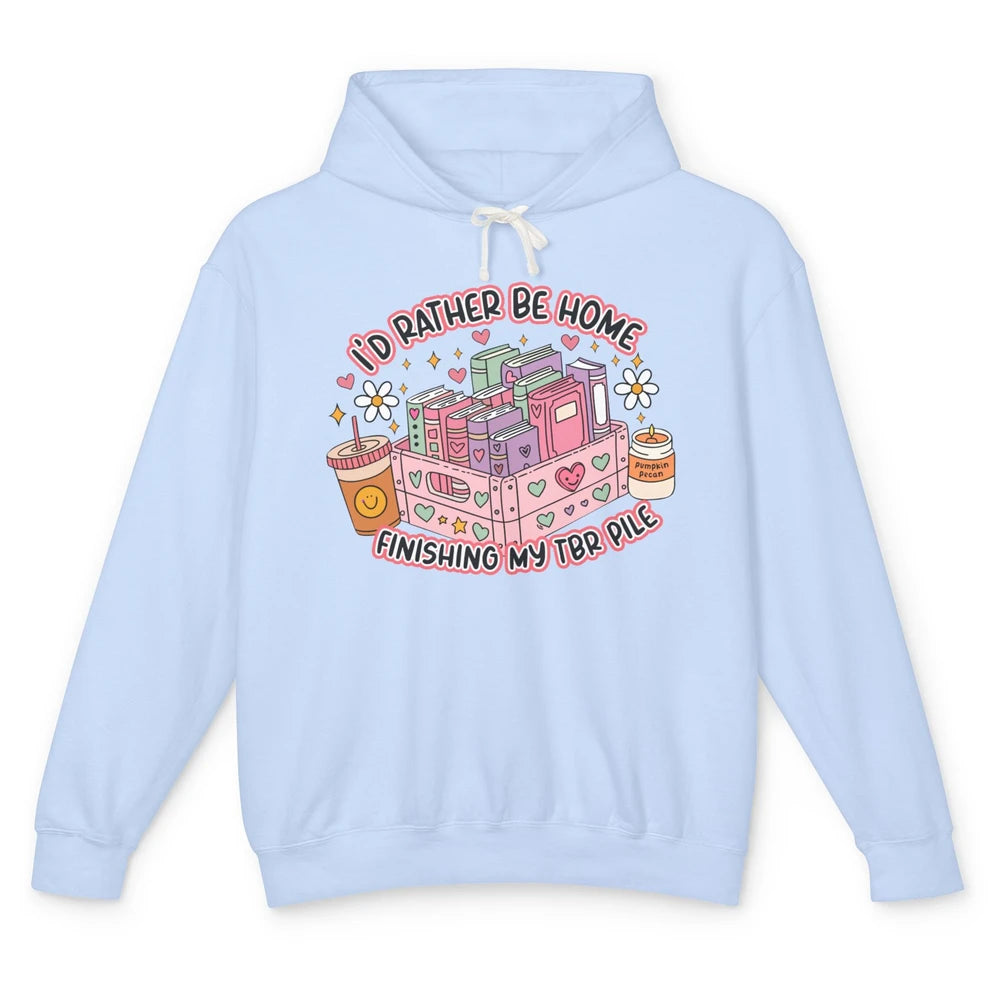 Retro Groovy TBR Book Readers Be Home Finishing My TBR Pile Unisex Lightweight Hoodie