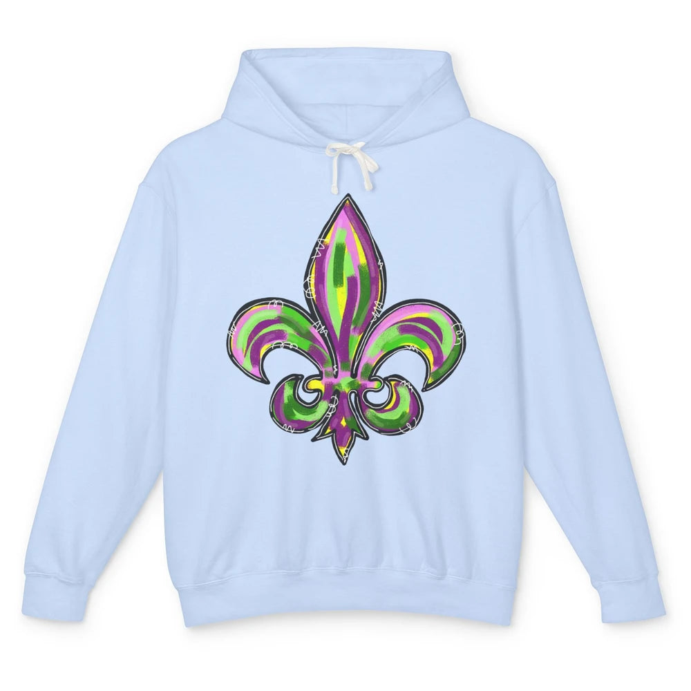 Happy Mardi Gras Fleur De Lis New Orleans Carnivals Costume Unisex Lightweight Hoodie