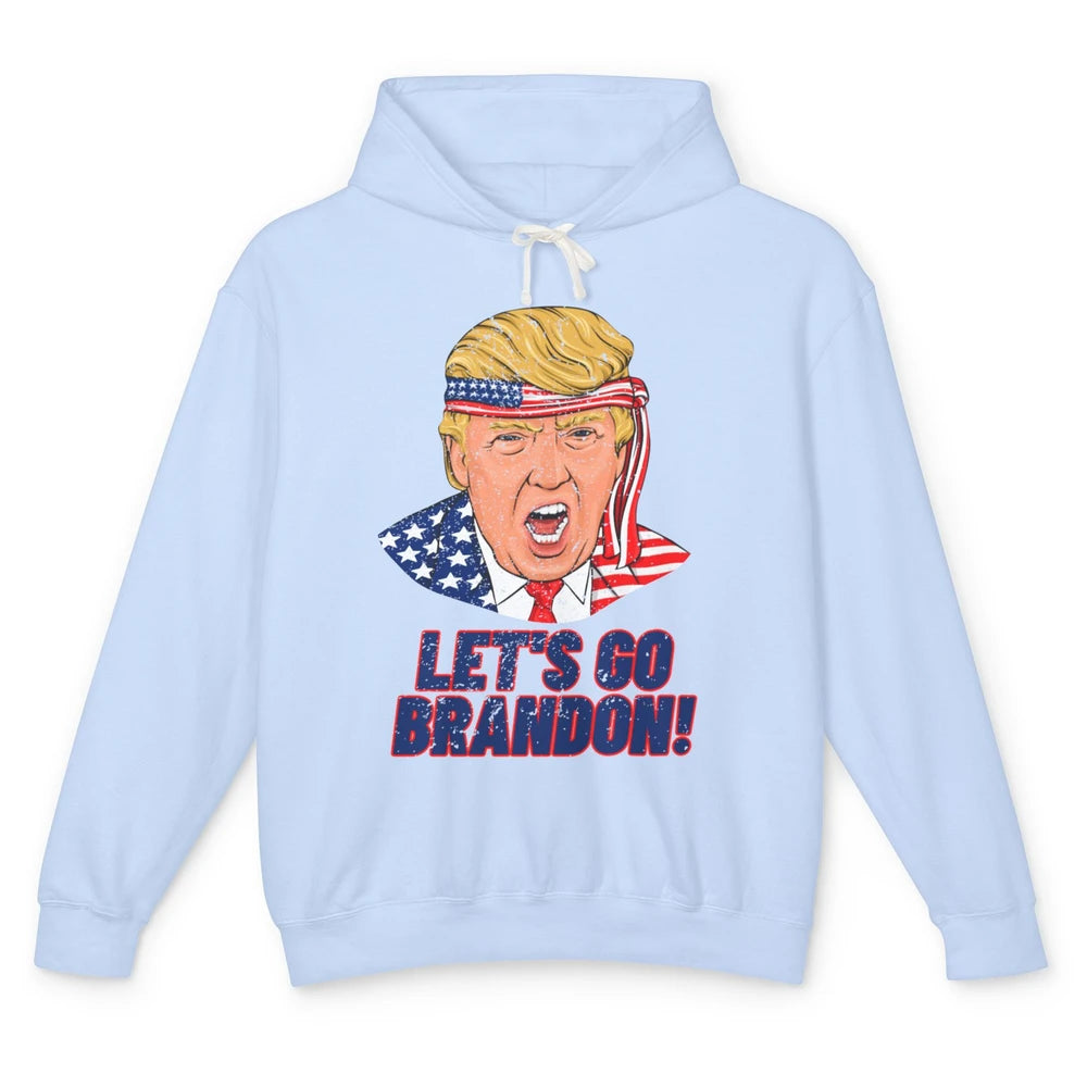 US Flag Trump Let's Go Bran-don Conservative Anti Liberal Unisex Lightweight Hoodie