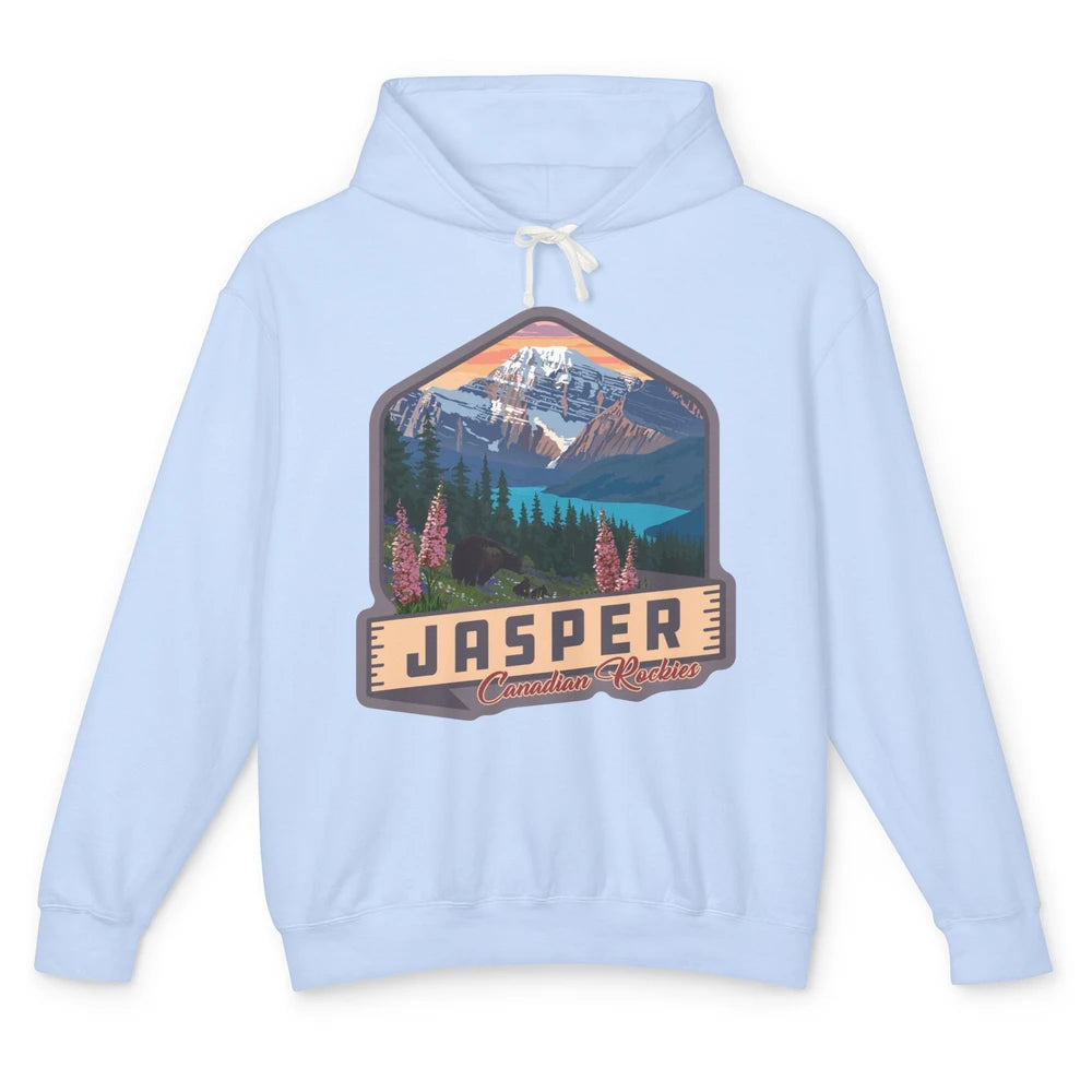 Jasper National Park Canadian Rockies US Parks Camping Unisex Lightweight Hoodie