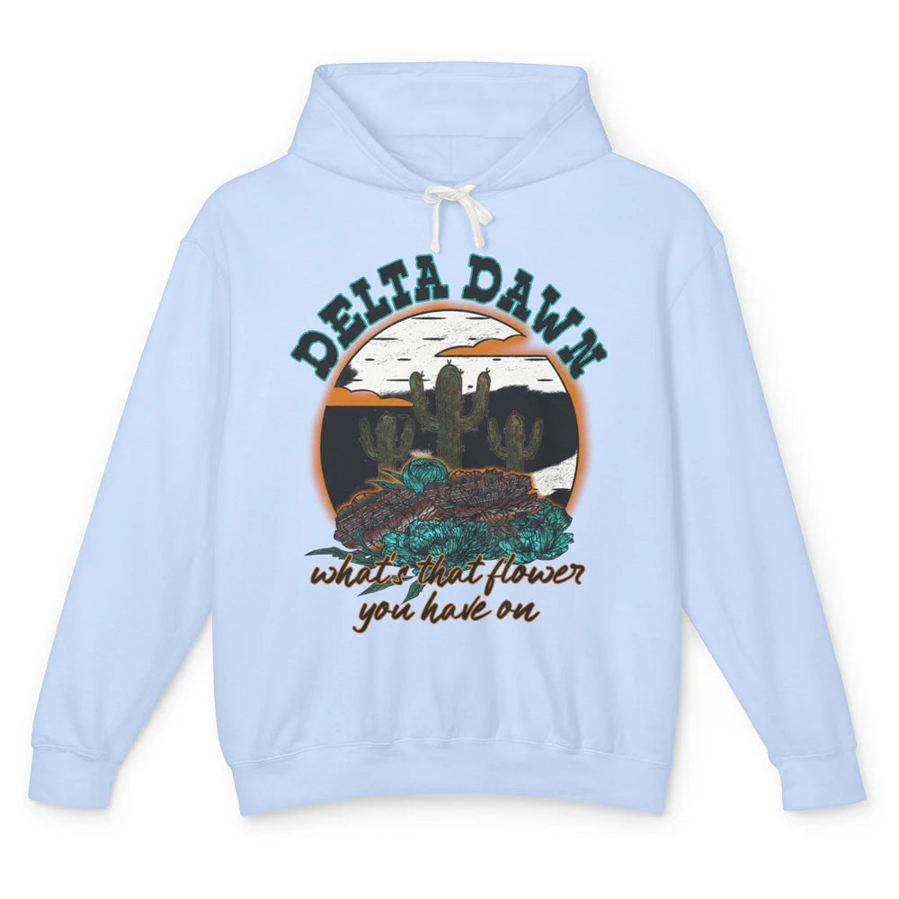 Retro Desert Night Delta Dawn What's That Flower Western Unisex Lightweight Hoodie