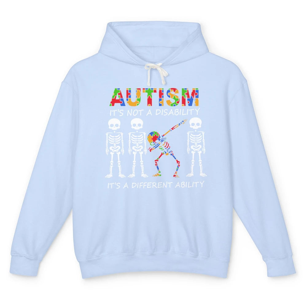 Skeleton Autism It's Not A Disability Autism Awareness Unisex Lightweight Hoodie