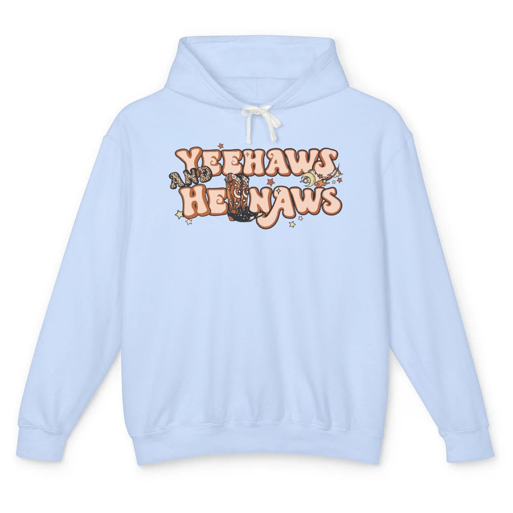 Boho Cowboy Boots Yeehaws And Hellnaws Western Country Girl Unisex Lightweight Hoodie