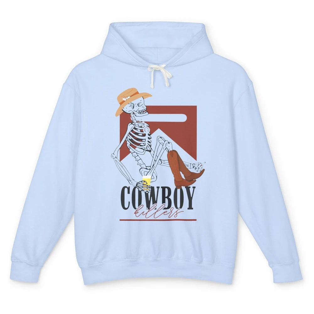 Cowboy Killers Skeleton Western Country Skull Vintage Retro Unisex Lightweight Hoodie