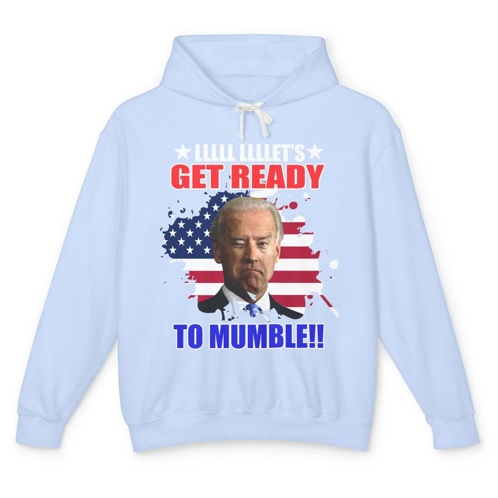 Funny US Flag Biden Let's Get Ready To Mumble Anti Liberals Unisex Lightweight Hoodie