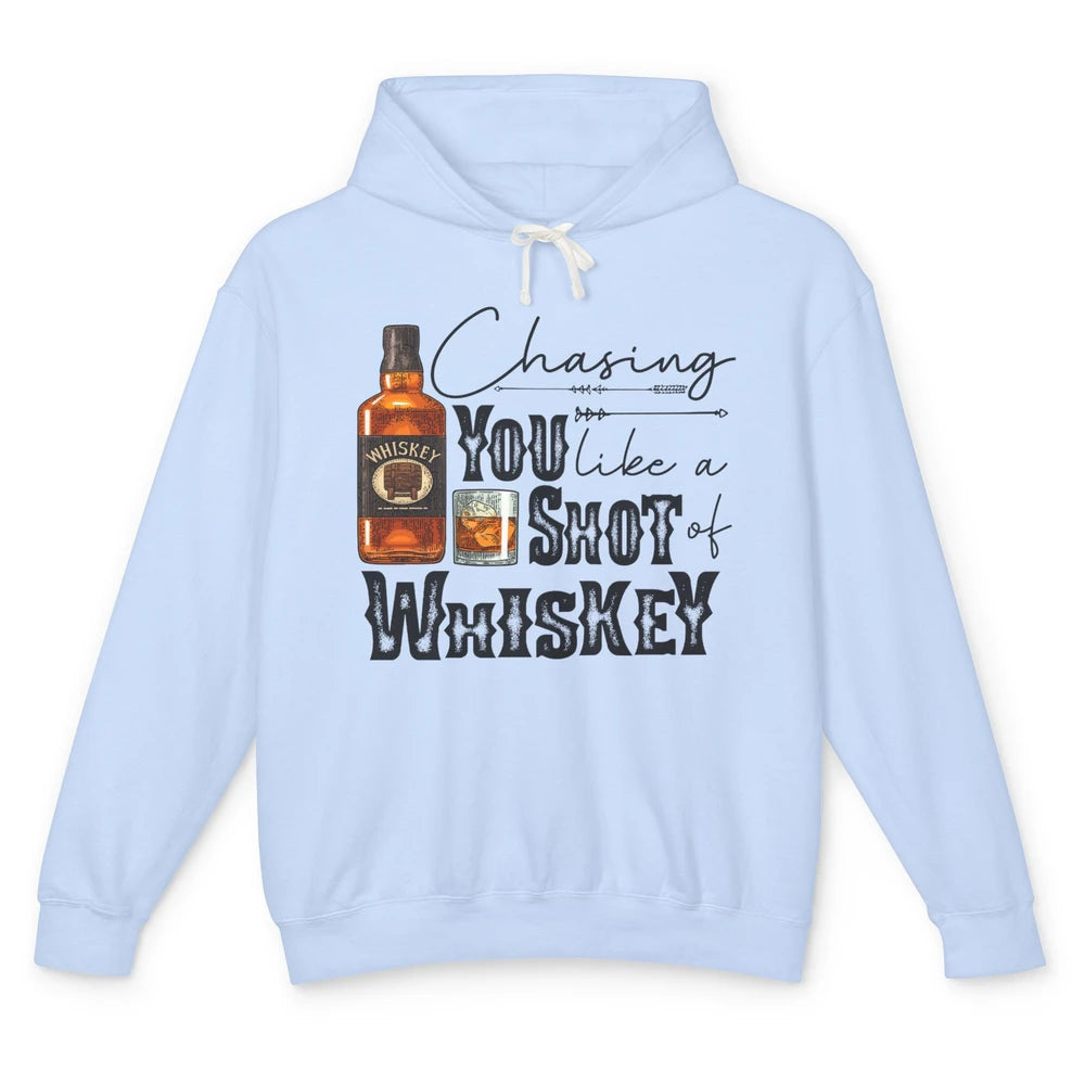 Retro Whiskey Chasing You Like A Shot Of Whiskey Western Unisex Lightweight Hoodie