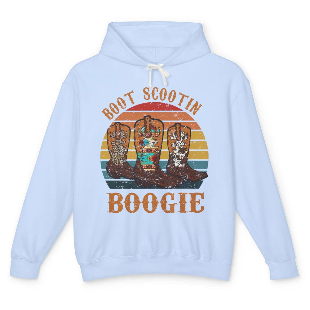 Vintage Cowboy Boots Scooting Boogie Western Country Cowgirl Unisex Lightweight Hoodie