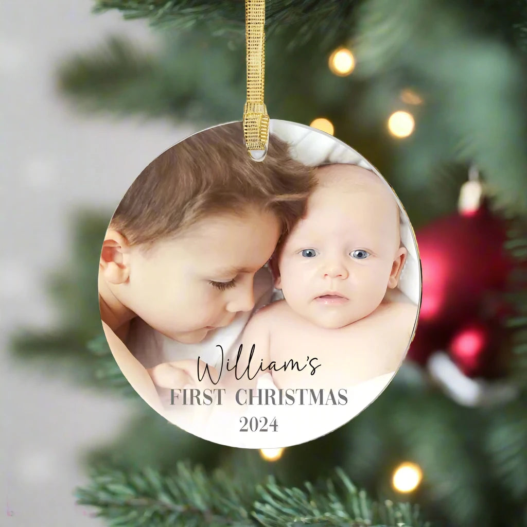 Baby's First Christmas Ornament - Personalized Christmas Gifts - Custom Newborn Keepsakes