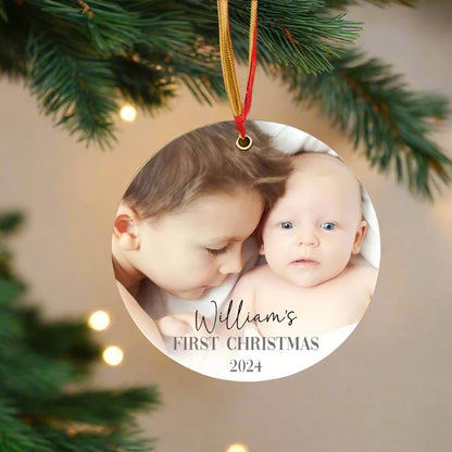 Baby's First Christmas Ornament - Personalized Christmas Gifts - Custom Newborn Keepsakes