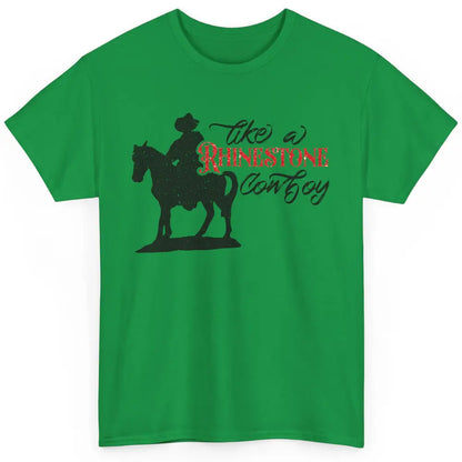 Cowboy Riding Horse Rhinestone Cowboy Western Country Gift Classic Unisex T-Shirt