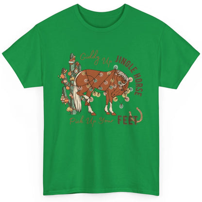 Giddy Up Jingle Horse Pick Up Your Feet Christmas Lights Classic Unisex T-Shirt