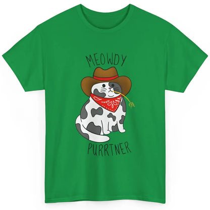 Cowboy Cat Funny Meowdy Purrtner Western Sarcastic Partner Classic Unisex T-Shirt