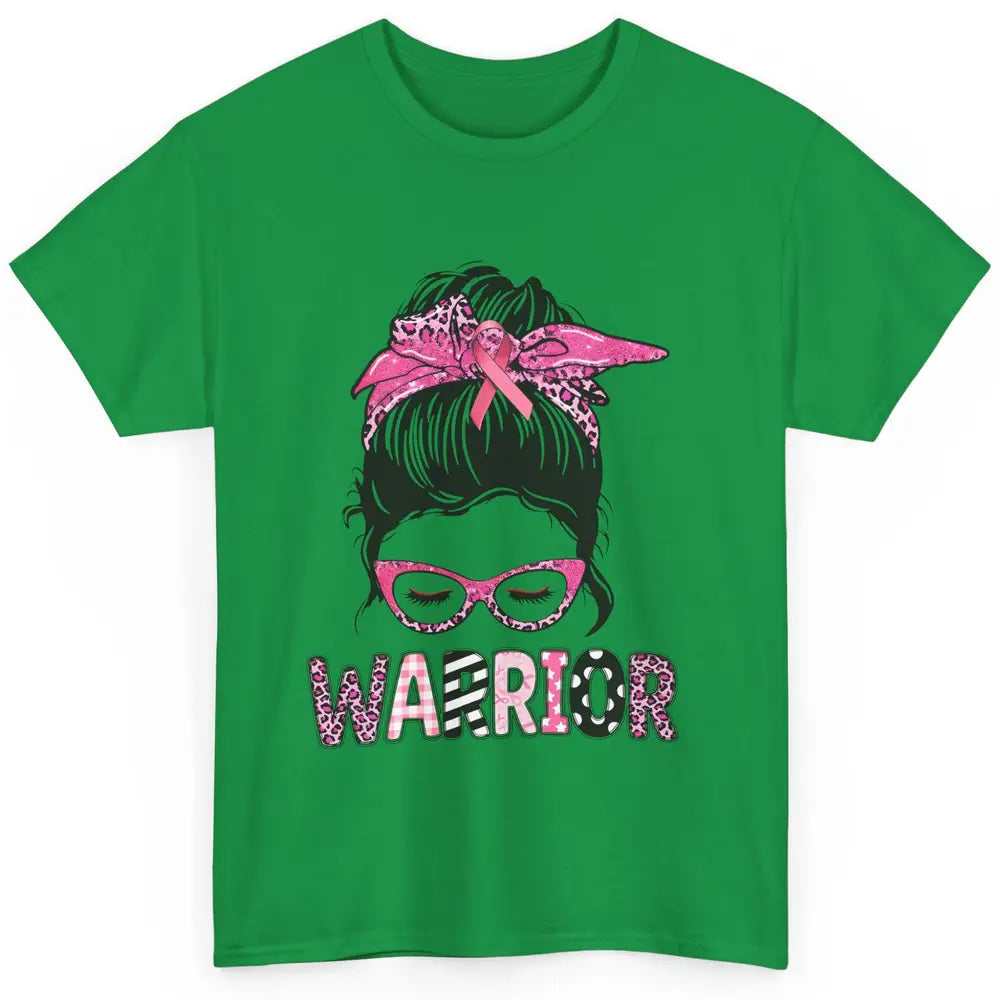 Warrior Fights Cancer Pink Leopard Ribbon Cancer Awareness Classic Unisex T-Shirt