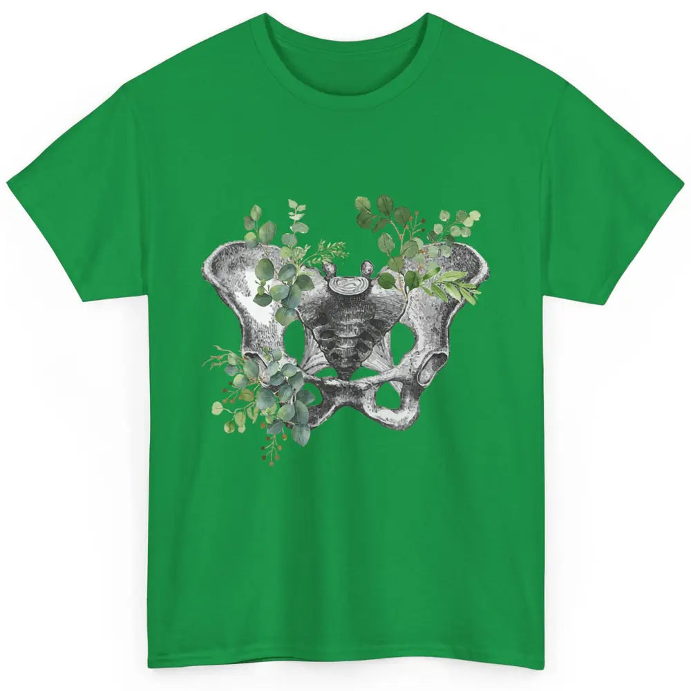 Floral Anatomical Pelvis Skeleton Doctor Medical Botanical Classic Unisex T-Shirt