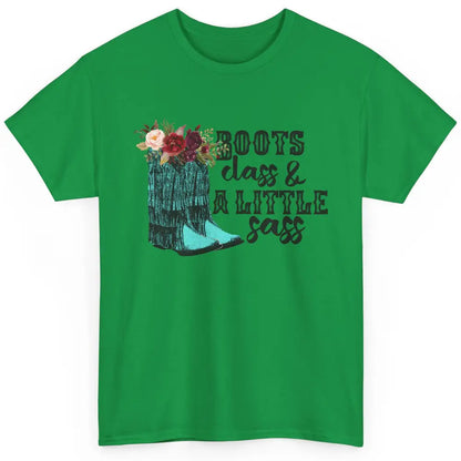 Floral Cowgirl Boots Class A Lil Sass Western Country Girl Classic Unisex T-Shirt