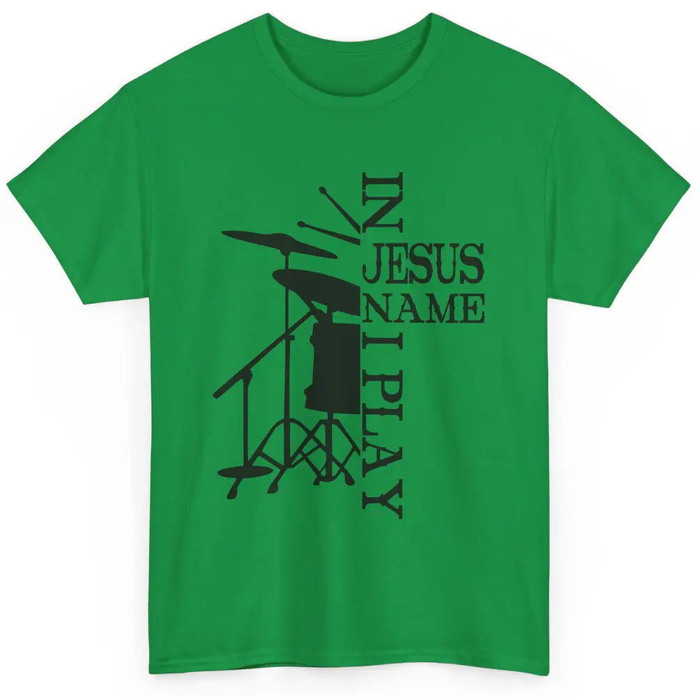 Vintage Drums In Jesus Name I Play Drumming Lovers Drummers Classic Unisex T-Shirt