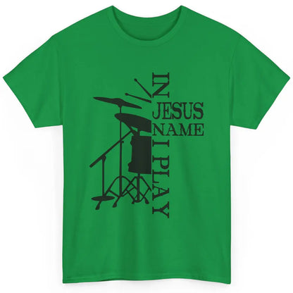 Vintage Drums In Jesus Name I Play Drumming Lovers Drummers Classic Unisex T-Shirt