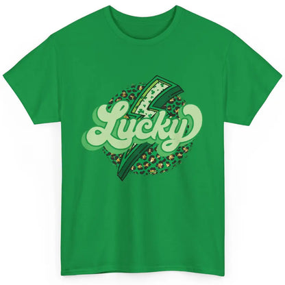 St Patrick Leopard Shamrocks Lucky Lightning Bolt Western Classic Unisex T-Shirt