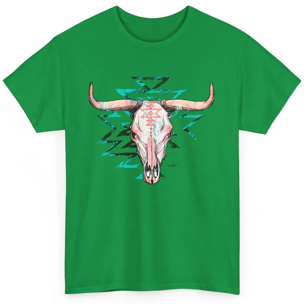 Boho Bull Skull Aztec Rodeo Desert Spirit Western Country Classic Unisex T-Shirt