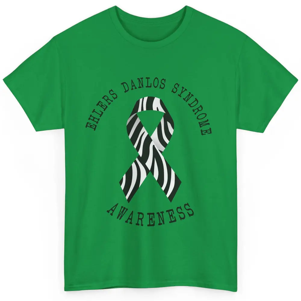 Ehlers Danlos Syndrome Awareness EDS Zibra Ribbon Rainbow Classic Unisex T-Shirt