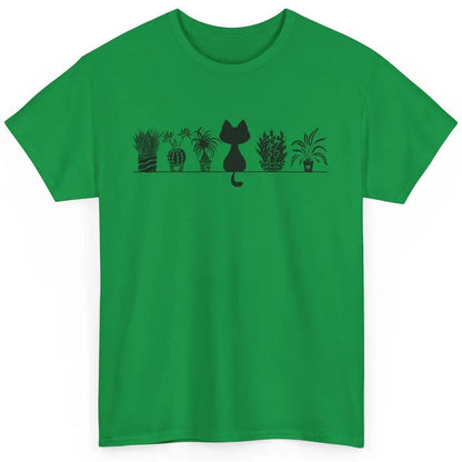 Black Cat Succulent Plant Cactus Cat Lady Gardening Planting Classic Unisex T-Shirt