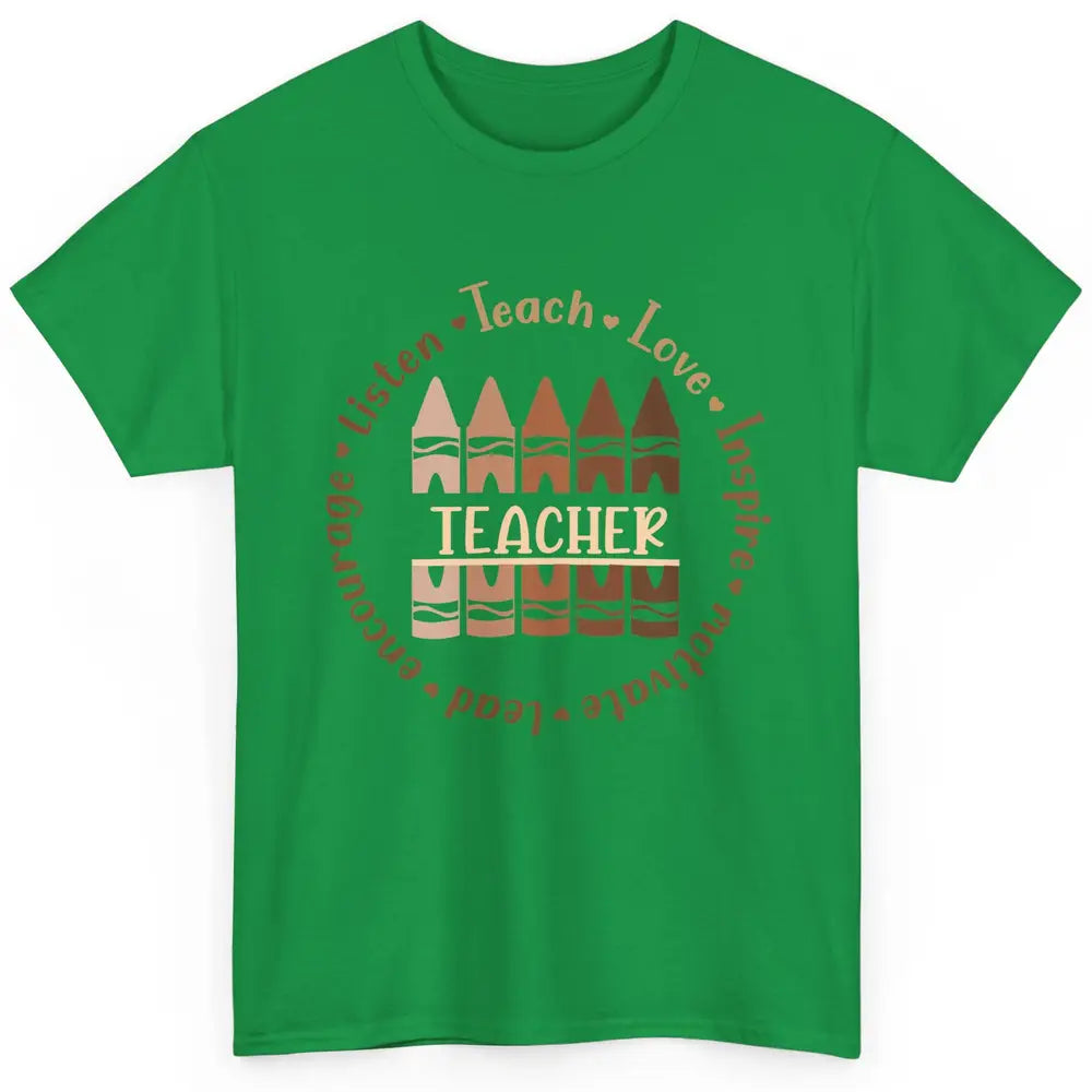 Teach Love Inspire African American Teacher Black Teacher Classic Unisex T-Shirt