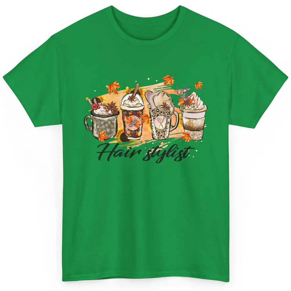 Fall Hair Stylist Latte Coffee Autumn Pumpkin Spice Fall Classic Unisex T-Shirt