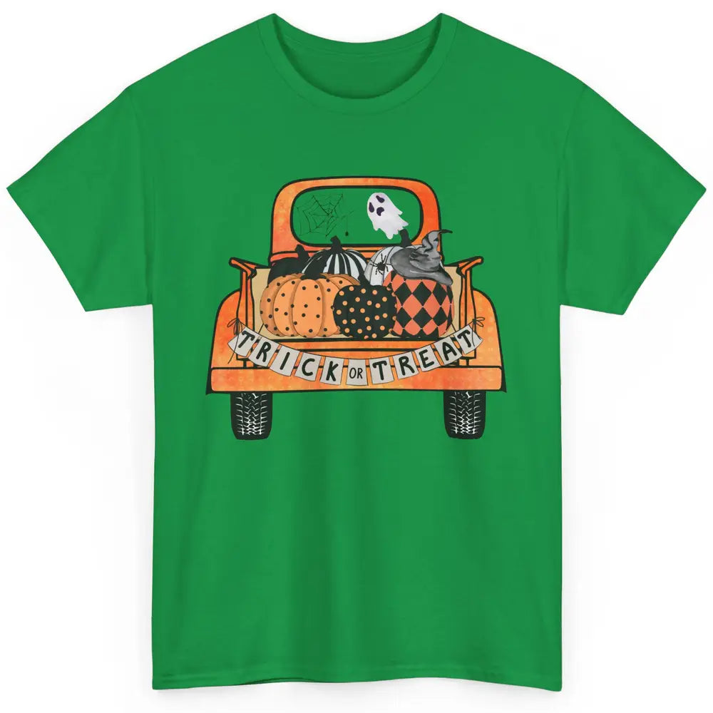 Retro Fall Pumpkin Truck Fall Halloween Trick Or Treat Gift Classic Unisex T-Shirt