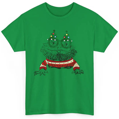 Christmas Bearded Dragon Glasses Animal Merry Xmas Gift Classic Unisex T-Shirt