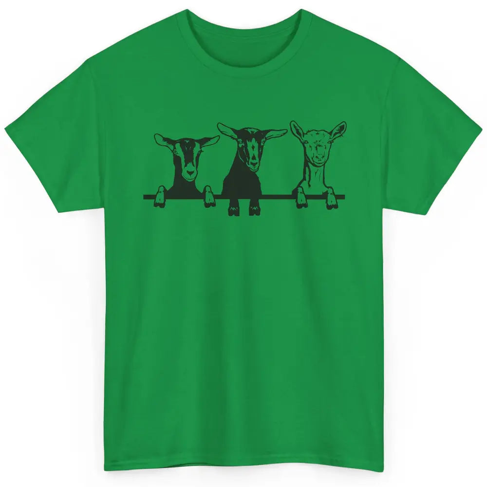 Cute Goats Farm Funny Face Farming Animal Mate Woman Men Classic Unisex T-Shirt