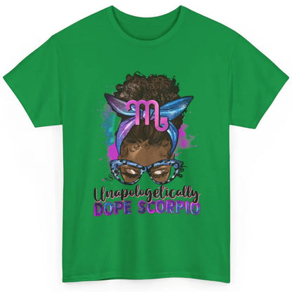 Unapologetically Dope Scorpio Zodiac Leopard Afro Messy Bun Classic Unisex T-Shirt