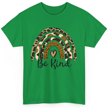 Be Kind Leopard Rainbow Cheetah Rainbow Cute Heart Love Classic Unisex T-Shirt