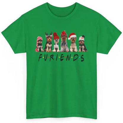 Funny Yorkie Furiends Merry Christmas Hat Santa Dog Lovers Classic Unisex T-Shirt