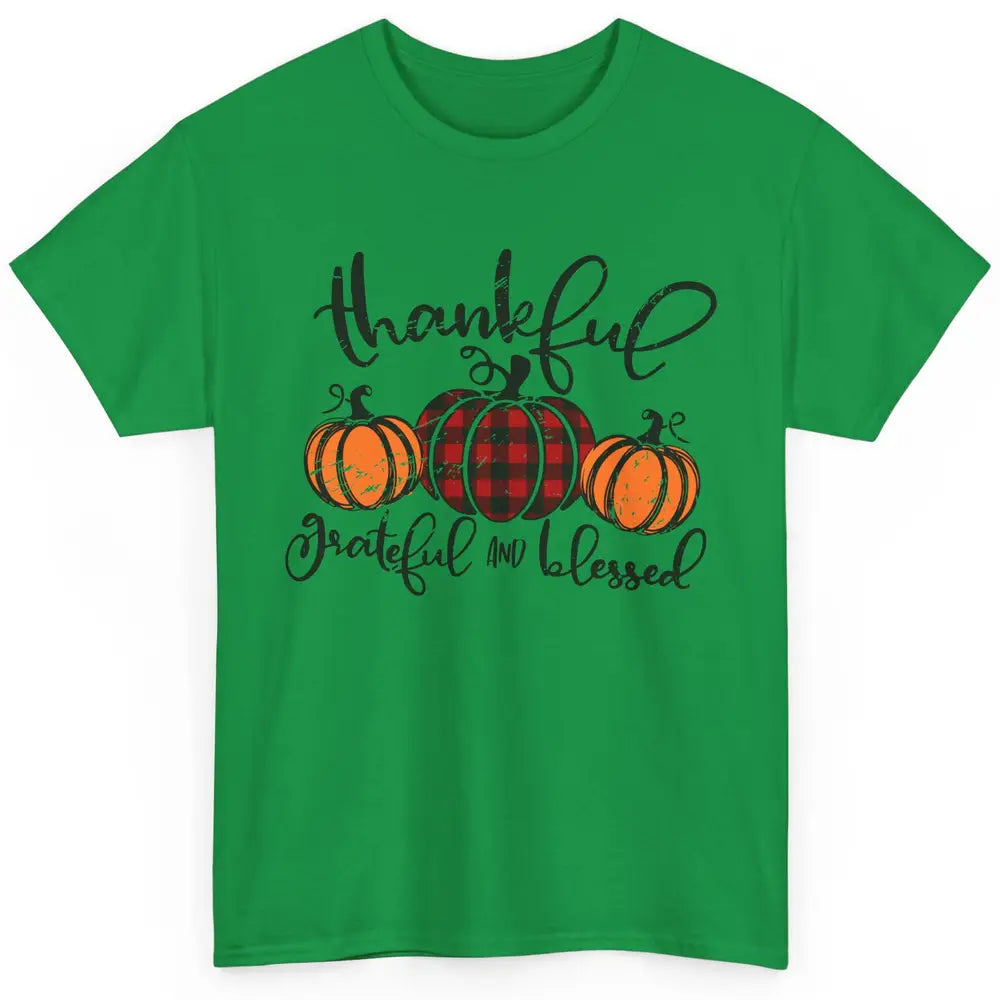 Vintage Grateful Thankful Blessed Pumpkin Fall Thanksgiving Classic Unisex T-Shirt