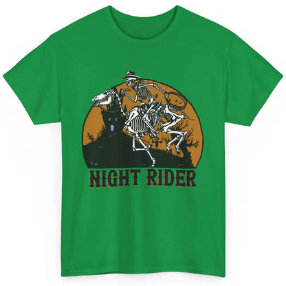 Cowboy Skeleton Bucking Horse Night Rider Western Halloween Classic Unisex T-Shirt