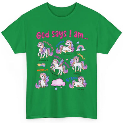 Christian God Says I Am Unicorn Bible Verse Religious Girl Classic Unisex T-Shirt