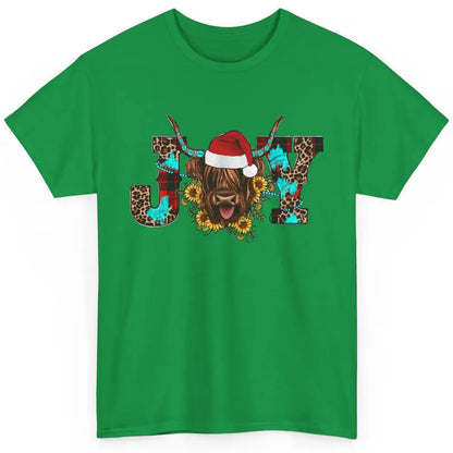 Highland Cow Christmas Joy Heifer Western Country Cowboy Classic Unisex T-Shirt