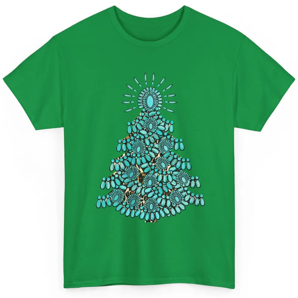 Turquoise Christmas Tree Western Christmas Country Farm Classic Unisex T-Shirt